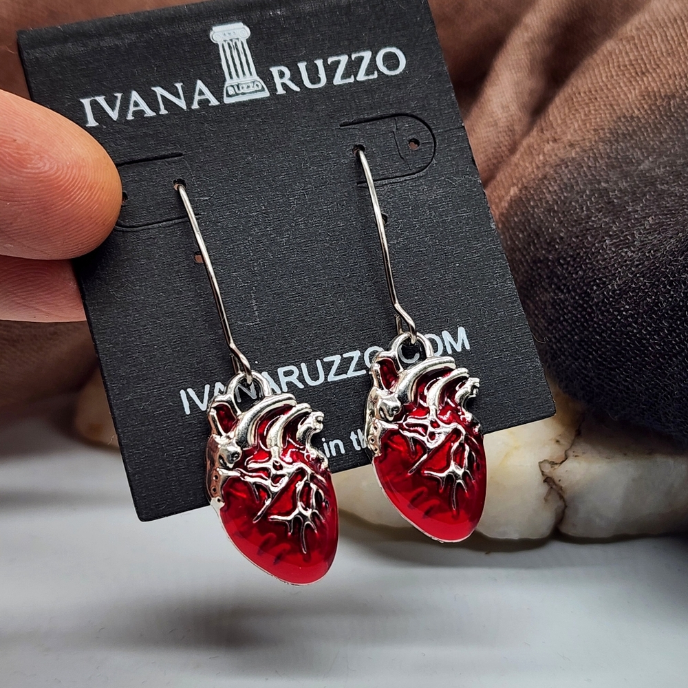 Heart Of Frida Silver Red Designer Jewelry Boho Luxury Hypoallergenic Earrings - Picture 8 of 10